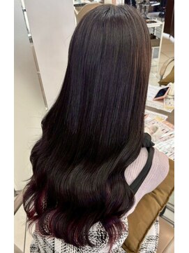 スタイル 横浜(STYLE) ダークトーンブラウンロングエクステ８０本/インナーピンク