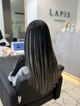 ラピステン 福岡天神 大名店(Lapis) バレイヤージュ/ホワイトグレージュミニウルフデジタルパーマ