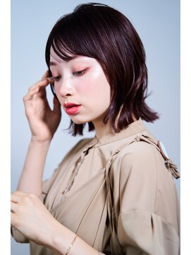 ユニックス イオンモール幕張新都心店(UNIX) 【40代髪型】外ハネボブ×シースルーバング×ラベンダーベージュ