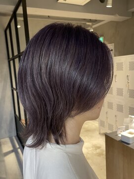 エリマ 調布(elima) メンズミディアムウルフダブルカラーバイオレットカラー20代