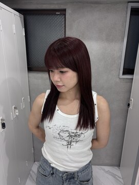 スウィープ(sweep) ピンクブラウン/ブリーチなしダブルカラー／顔まわりカット