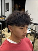 海外風マレットパーマ【テーパーフェード】