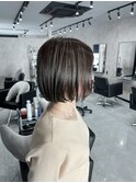 ナチュラルハイライト×ボブ