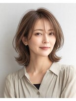ハーツ 青山表参道店(Heart's)&nbsp;白髪ぼかし脱白髪染め似合わせショートボブ40代50代60代