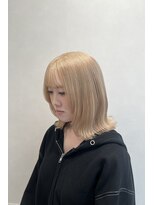 アッシュ 戸塚店(Ash)&nbsp;戸塚/ハイトーン/ブロンド/外ハネレイヤーボブ/ブリーチカラー