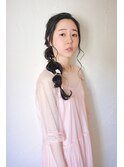 透明感溢れるヘアセット編み込みアレンジ