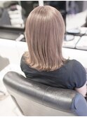 【HOLON】髪質改善イメチェンフォギーベージュ外ハネセミディ