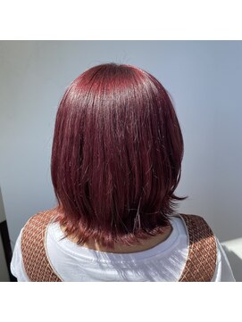 サロンドミルク 溝の口店(salon de MiLK) 1回のブリーチでピンクレッド♪
