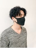 【今井良輔】黒髪センターパート|アッシュブラック