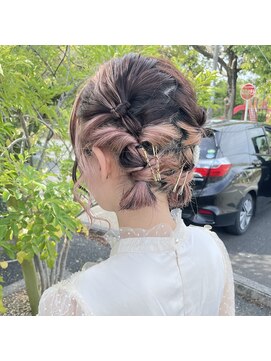 テクライズ 豊橋店(TECHRISE) ☆結婚式ヘアセット、ツインお団子アレンジ、インナーカラー☆