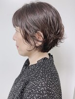【morio原宿】ゆるふわショートボブ　毛先パーマ　前髪あり