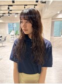 【Ayumi】ロングウェーブパーマ、黒髪パーマ、ウェーブパーマ