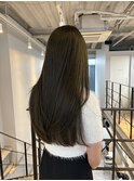 ブリーチなしオリーブ透明感カラーレイヤーカット艶カラー