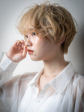 カバーヘア イヴ 戸頭店(COVER HAIR EVE) 透明感ハイトーンカラー外国人風フェザーショートu戸頭10代20代