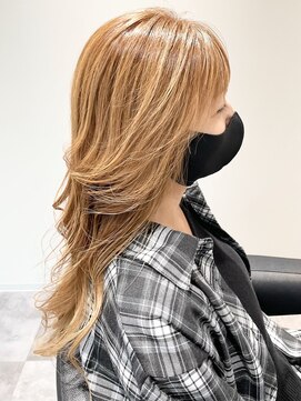 ストフ(stof) レイヤーカット/シースルーバング/ベージュカラー/カールヘア