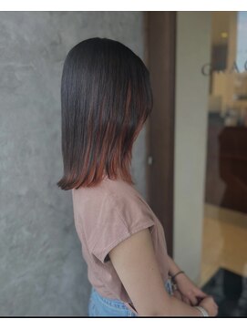 インナーカラー/イヤリングカラー/オレンジカラー