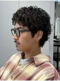 銀座シャドウパーマツイストスパイラルパーマセンターパート眉毛