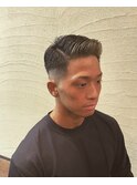 メンズフェードカットフロントダブルカラー