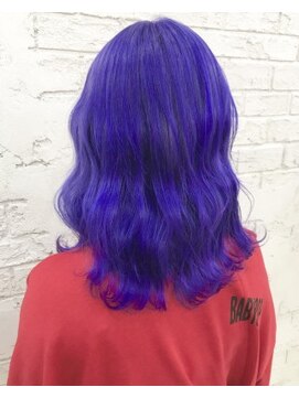 プライズ 池袋店(prize) パープルヘア派手髪ダブルバングボブデザインカラー20代10代4027