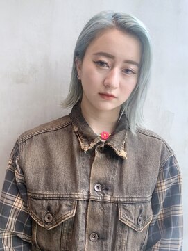 アルバム 銀座(ALBUM GINZA) 切りっぱなしボブ_イヤリングカラーラベンダーカラー_48437