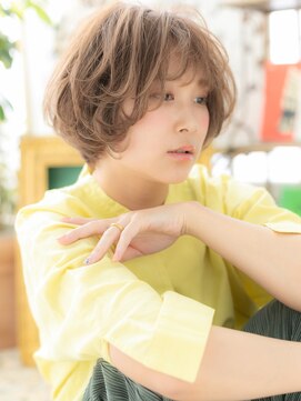 カバーヘア イヴ 戸頭店(COVER HAIR EVE) インナーカラーゆるふわ小顔くせ毛風ミニボブa戸頭20代30代40代