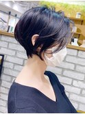 愛されショートボブ・前髪長め・ダークブラウン【BISA】