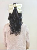 愛され // ハーフアップ × リボンバレッタ