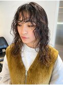 パーマロング_ピンクベージュインナーグレージュ_ba391041