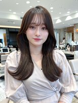 アフロート ルヴア(AFLOAT RUVUA)&nbsp;るなstyle 韓国風くびれヘア シースルー前髪 20代30代40代 新宿