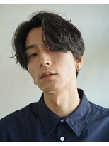 センターパートカルマヘアニュアンスパーマ韓国シャドウパーマ