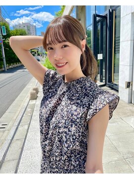 ノラ ヘアーサロン(NORA HAIR SALON) ナチュラル小顔前髪あり後れ毛サイドバング結べるボブくびれヘア