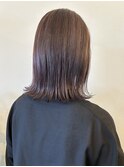 切りっぱなしボブ×ラベンダーピンク
