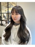 ロングレイヤー小顔カット 2wayバング 韓国へア髪質改善