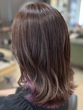 ヘアークリアー 春日部 インナーカラー ピンクパープル/巻いてもかわいい/30代40代50代