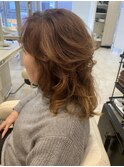50代60代70代クセ毛風ロングウルフパーマレイヤーカットくびれ