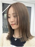 ボブミルクティーベージュブリーチダブルカラー堀江