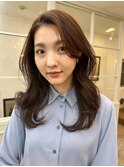 ウェーブミディアム×顔周りレイヤーカット韓国ヘア[表参道]