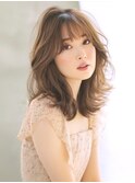 ☆ホワイトグレージュミニウルフデジタルパーマチェリーブラウン