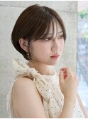 大人かわいいショートボブ/耳掛けショートレイヤー/透明感カラー