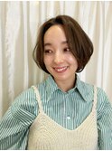 前髪なし丸みショート白髪ぼかしカラー 奈良王寺30代40代50代