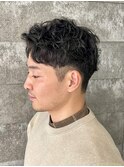 [MEN’S HAIR/シャドウパーマ/刈り上げアップバング/伊勢崎連取]