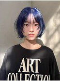 【GEEKS渋谷】レイヤーボブ/顔周りカット/アイスブルー/20代30代
