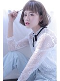 大人丸みのあるボブスタイル[mignon]上品フォギーベージュ