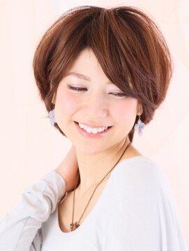 ヘアーワークス クリエイション(Hair Works CREATION) ナチュラルカールミディ×おとな可愛い×ひし形ボブ