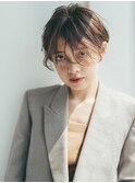 くびれヘア顔周り韓国レイヤーカット黒髪ショートミディアム/柏