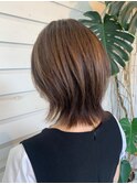 赤み消しカラー小顔ウルフレイヤー_ナチュラル大人かわいい