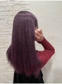 #パープルカラー#ロングヘア#ブリーチカラー
