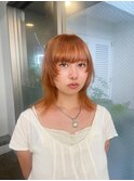 オレンジベージュ　ジンジャーウルフヘア