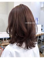 コンティロミー(CONTI ROMMY.)&nbsp;大人上品ミディアム/ピンクベージュ/くびれレイヤー