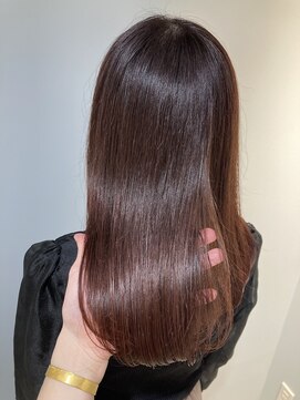 シェノン 赤羽店(CHAINON) ピンクブラウン重めレイヤーセミロング髪質改善サロンCHAINON